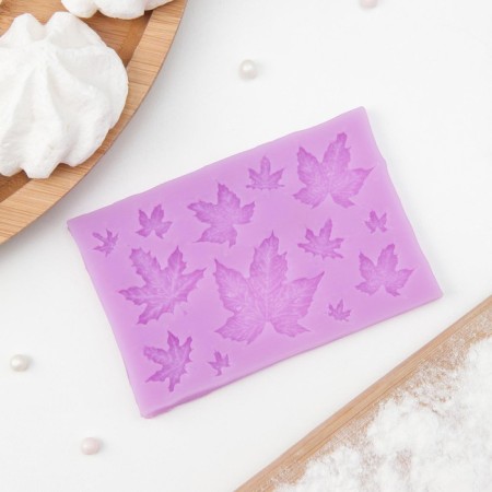 Mold Dolyana "Leaves", silicone, 9.5 × 6.3 cm, color mix-5