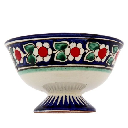 Candy of Rishtan ceramics "Flowers", 12 cm, blue-3