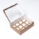 Box for 12 muffins with a window, craft, 33 x 25 x 10 cm