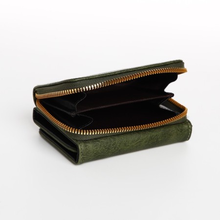 Women's wallet on the button, green color-4