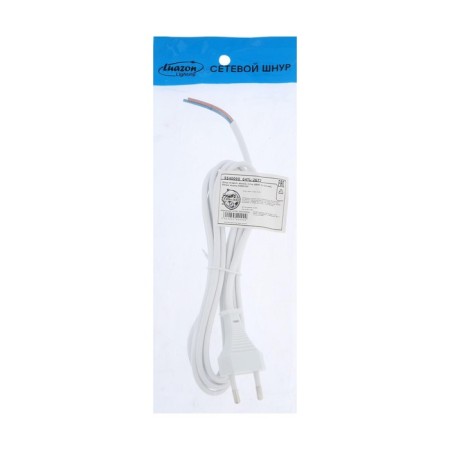 A network cord with a fork, 2.5 m, SHVVP 2 x 0.5 mm2, white-2