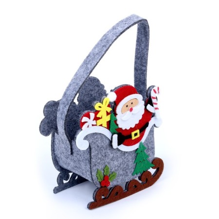 New Year's basket for decor "Santa Claus and Sani" 13 × 7 × 19 cm-4