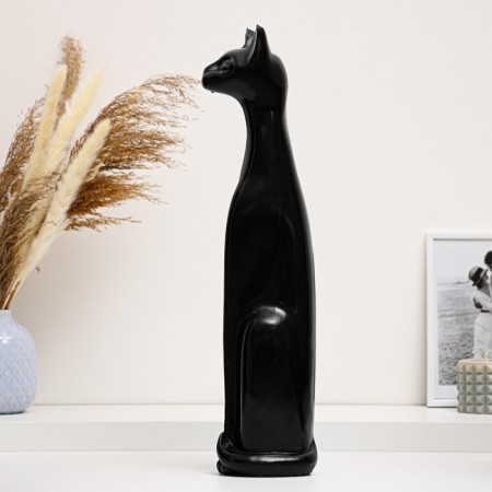 Figure "Cat Egyptian No. 1" Big Black glossy 10x11x45cm-1