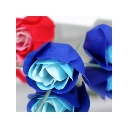 Soap roses of colored shades and gold rose, set 11 pcs-11