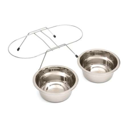 A set of 2 bowls on a stand, 2 x 900 ml-6