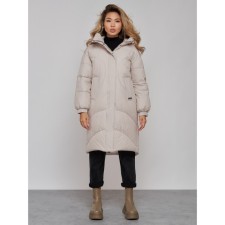 Coat insulated winter female, size 44, beige color
