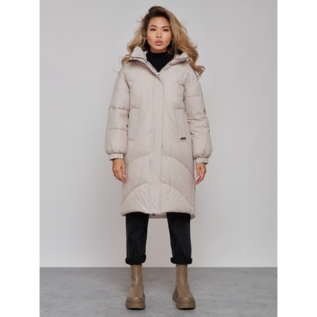 Coat insulated winter female, size 44, beige color