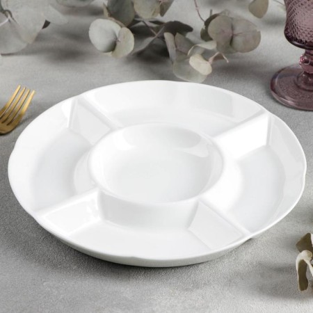 Porcelain Menjnitsa 5 cells, d = 24.5 cm, white color