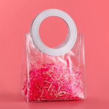 Gift package from PVC, white, 20 x 18 x 10 cm