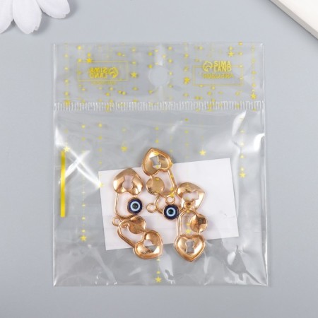 Decor for creativity Metal "Heart and Heart - From the evil eye" gold 1.3x2.3 cm-3