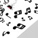 Sticker plastic interior color "musical plate" 60x30 cm