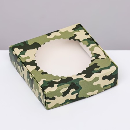 Box the team with the window, "camouflage", 11.5 x 11.5 x 3 cm-1