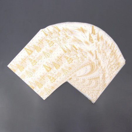 Siliconized "Christmas trees", gold in sheets, 0.18 x 0.18 m-1