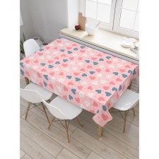 The tablecloth on the table 
