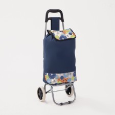 Household bag on a cart on a cord, the color is blue