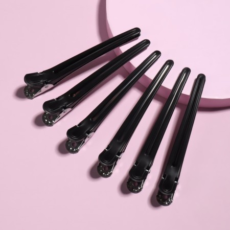 Hair clips, set - 6 pcs, 10 cm, black color-3