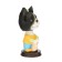 Dog on a car panel shocking his head, French bulldog