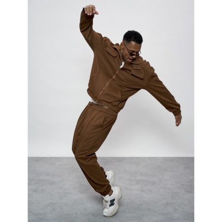 Male tracksuit, size 50, brown color-13