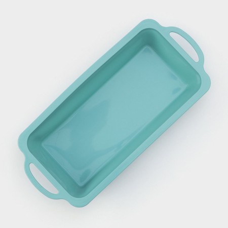 Silicone form for baking "Bread", 31.5 × 14 × 6.5 cm, turquoise color-2