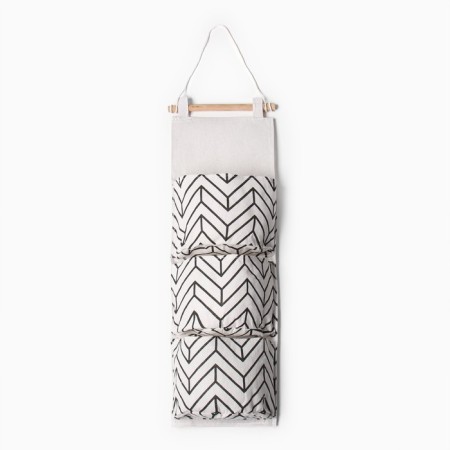 Pocket textile color white 3 compartments, 57x19 cm-1