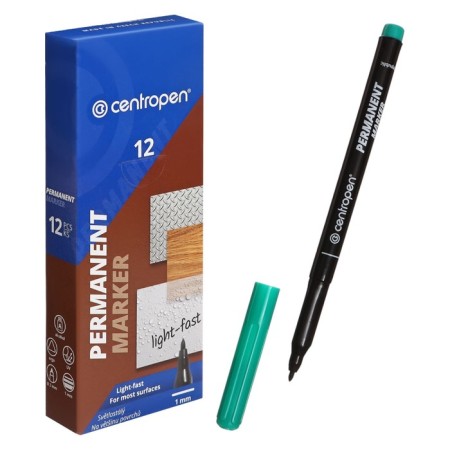 Permanent marker 2.0 mm centropen 2536, line 1mm, green color, light -resistant-3