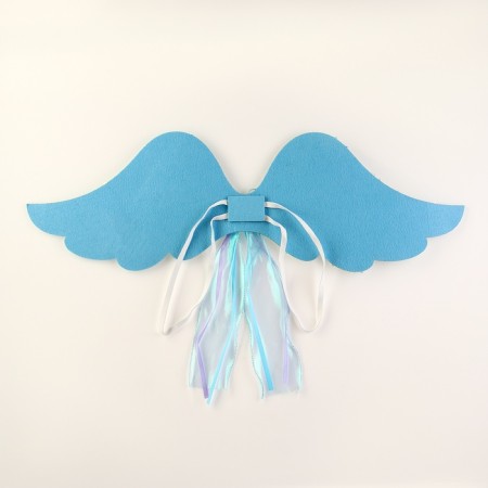 Carnival set "Angel" 2 items: skirt, wings, blue color-5