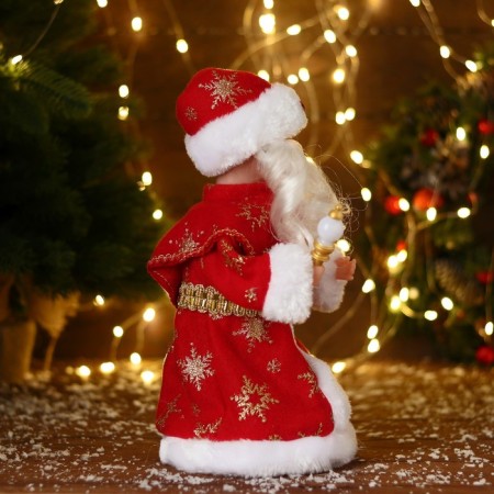 Santa Claus "in a red fur coat and a header with a pearl" 29 cm, moves-1