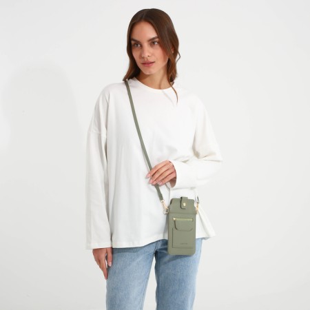 Female bag, cross-bodi, on the magnet, the color is green-5