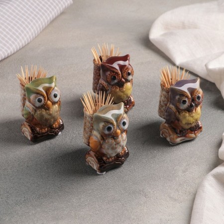 Toothpick stand “owl”, 6 × 4, 7 × 7.6 cm, MIX figures-3