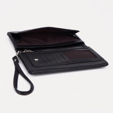 Women's wallet on magnets, black color-2