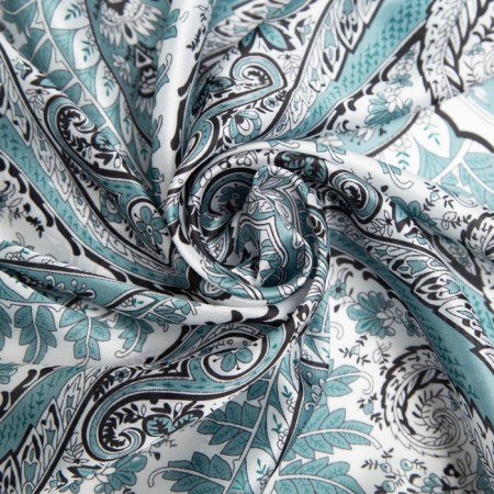 Textile scarf, turquoise color, size 58x58-3