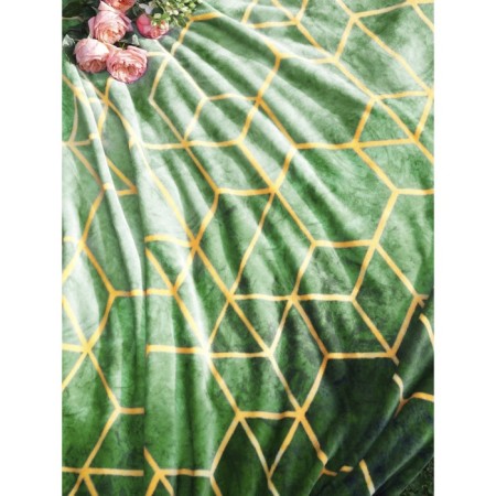Malachite plaid, size 200x220 cm, rhombuses, green-4