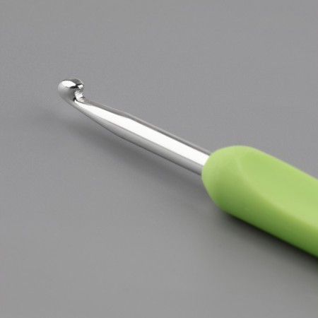 Knitting hook, with a plastic handle, d = 4.5 mm, 14 cm, light green color-3