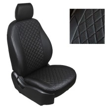 Auto-Chekhls for Volkswagen Polo Sedan, (40/60), restyling, 2019-2020, rhombus, eco-leather, set