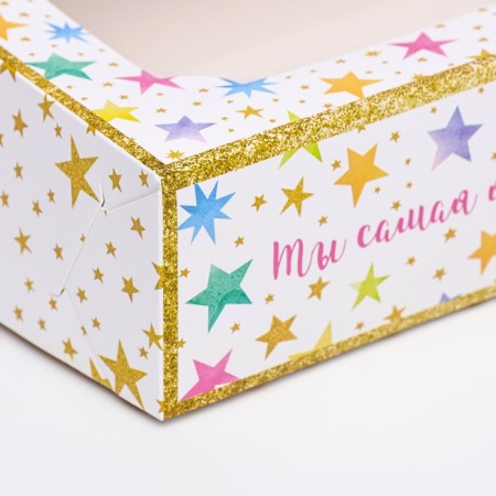Folding box with a window for a marshmallow "Bright Star", 25 x 15 x 7 cm-4