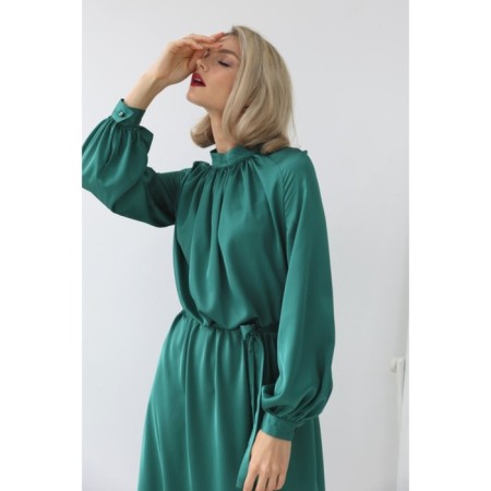 Midi silk dress with skirt-trap, size 48-3