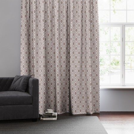 Curtain on the tape Vrano, size 145x270 cm, beige color