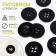 A set of buttons, 4 punctures, d = 25 mm, 10 pcs, black color