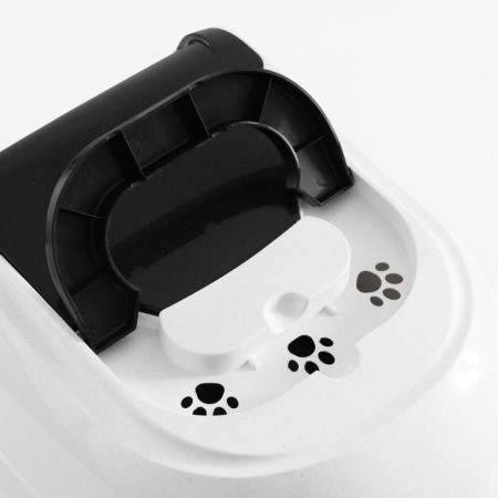 Domik toilet for cats closed with a door 50*38*37 cm, black and white-4