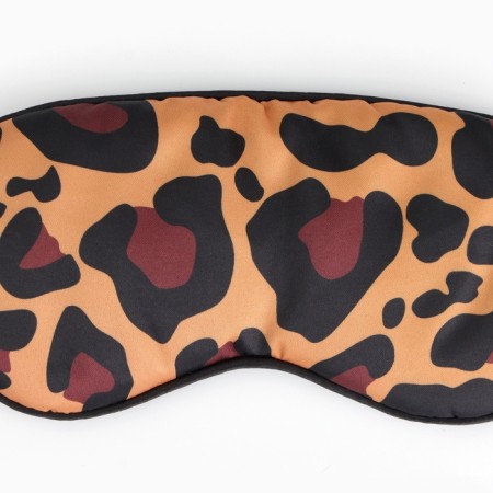 Silk mask for sleep "Leo", 20 x 9 cm, brown color-1