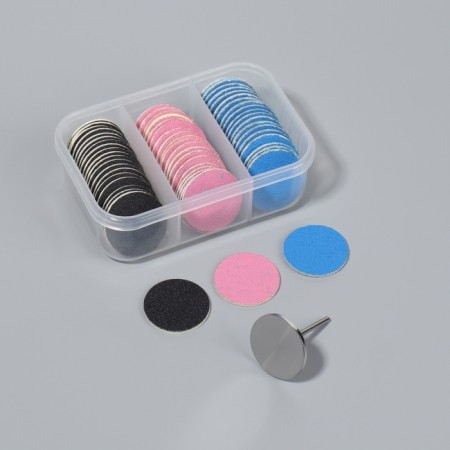 Set for hardware pedicure discs 60pcs + base D25mm Abr 80/120/180 layer foot package qf 105157-2