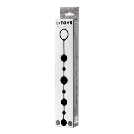 Anal chain Toyfa A-Toys Coron, silicone, black color, 35.9cm-3