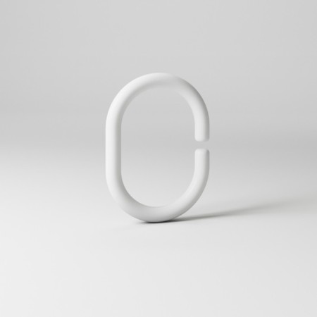 A set of rings for curtains in the bathroom IDDIS White RID011P-1