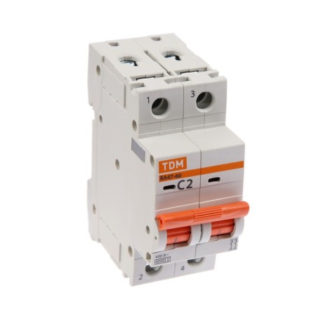 Switch automatic TDM VAL47-60, 2P, 2 A, 6 KA, C, SQ0223-0085-1