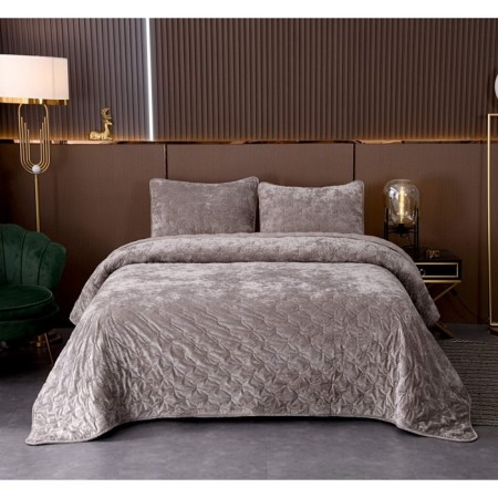 Set: cover 240x260 cm, pillowcase 50x70 cm - 2 pcs, beige color