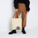 Textile choper with embroidery "Cube", 40x35 cm, beige color