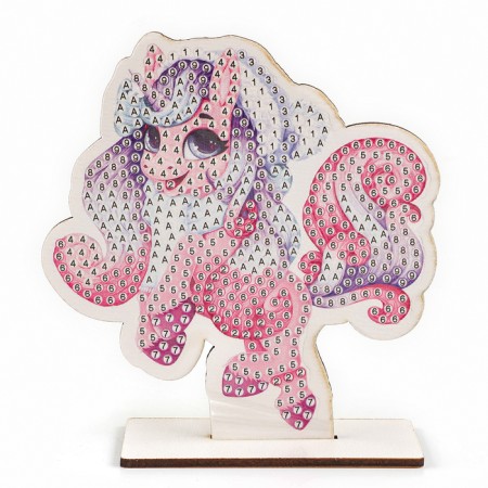 Diamond mosaic on a wooden figure "Unicorn"-3