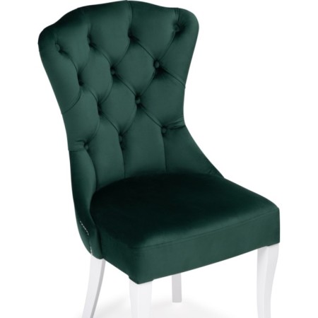 Wooden chair Milano 1 array of wood/velor, white/green 51x59x96 cm-5