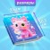 Notebook Gift Book 96l, Line, Color Block, PVC Cat cover 3D (9.5x10.5cm)