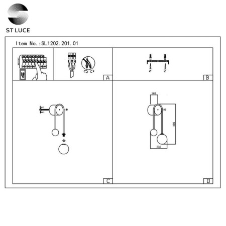 Wall lamp ST LUCE. SL1202.201.01. Adige. 1x40 watts, E27, 23x48 cm, golden color-4